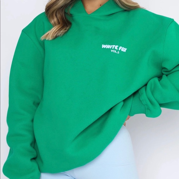 White Fox Boutique Other - Green puff white fox hoodie and a off white puff white fox hoofid